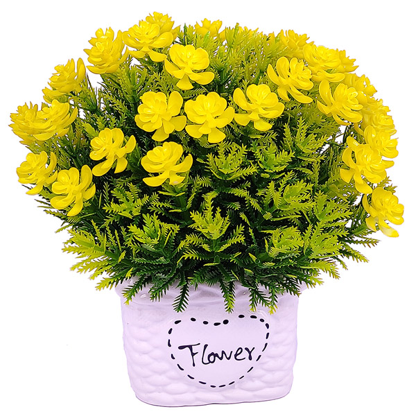 Artificial Yellow Flowers in White Vase Gifts to Nepal Giftmandu