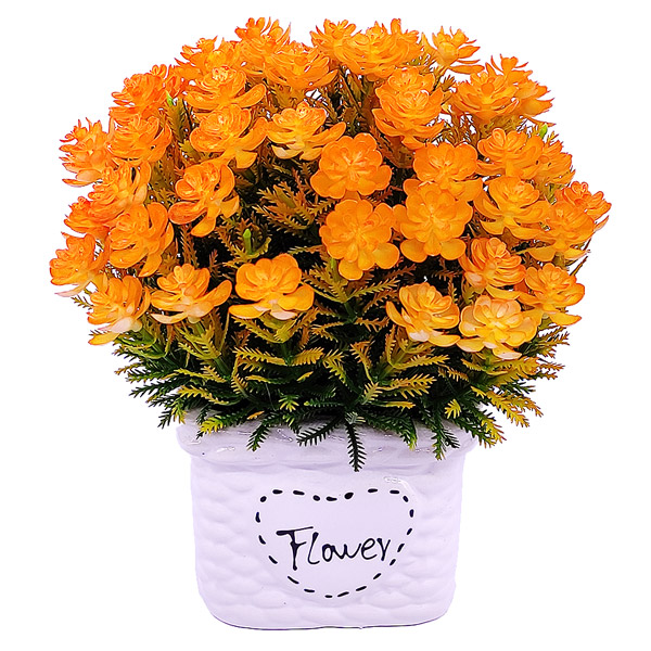 Artificial Orange Flowers in White Vase Gifts to Nepal Giftmandu