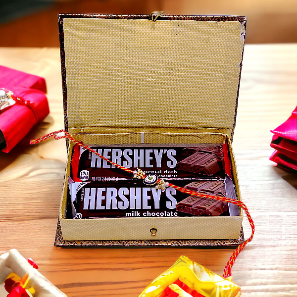 Hershey's Special Chocolates With Rakhi Gifts Box Gifts to Nepal