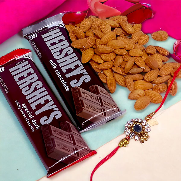 Hersheys Chocolates Hamper With DryNuts & Rakhi Gifts Gifts to Nepal