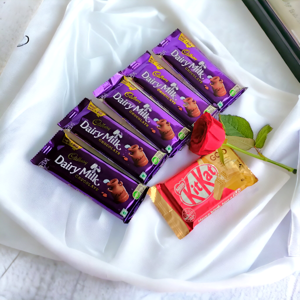 Kitkat With Dairy Milk & Rose Combo Gifts to Nepal Giftmandu