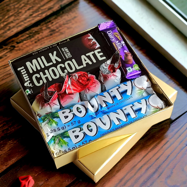 Amul Milk Chocolate With Bounty And Diary Milk Combo Gifts to Nepal