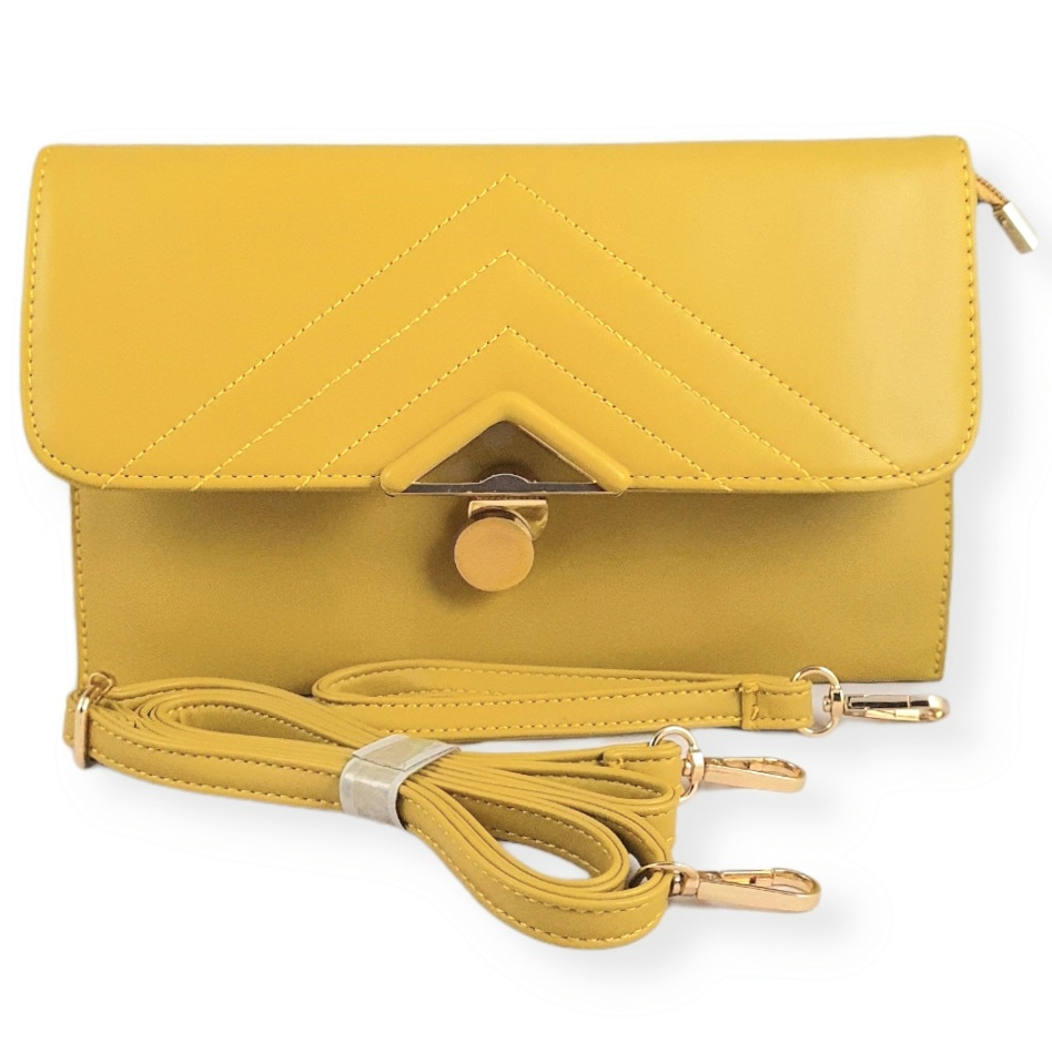 Yellow Clutch Purse With Rotate Lock Closure Gift Online Nepal Gifts