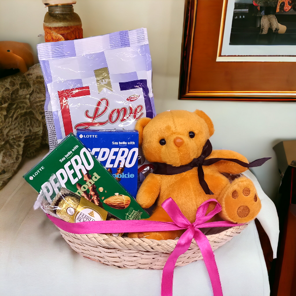 Teddy Combo With Ferrero & Love Chocolates | Gifts to Nepal | Giftmandu