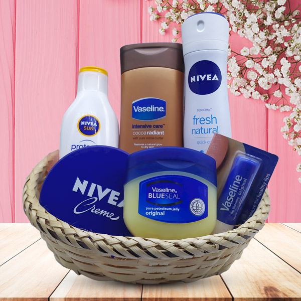 Skin Care Hamper with Body Deodorant Basket Online Gifts to Nepal