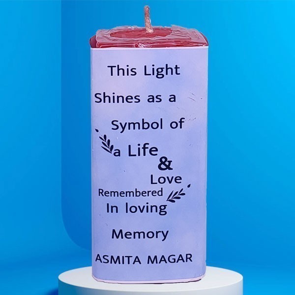 Personalized Memorial Printed Candle In Loving Memory Online Gifts to Nepal Giftmandu