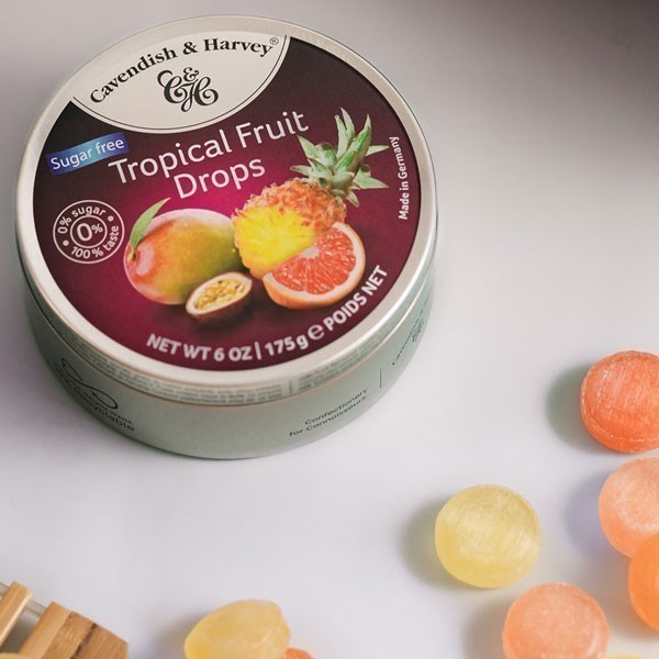 Cavendish & Harvey Tropical Fruit Drops 175g - Sugar Free | Gifts to ...