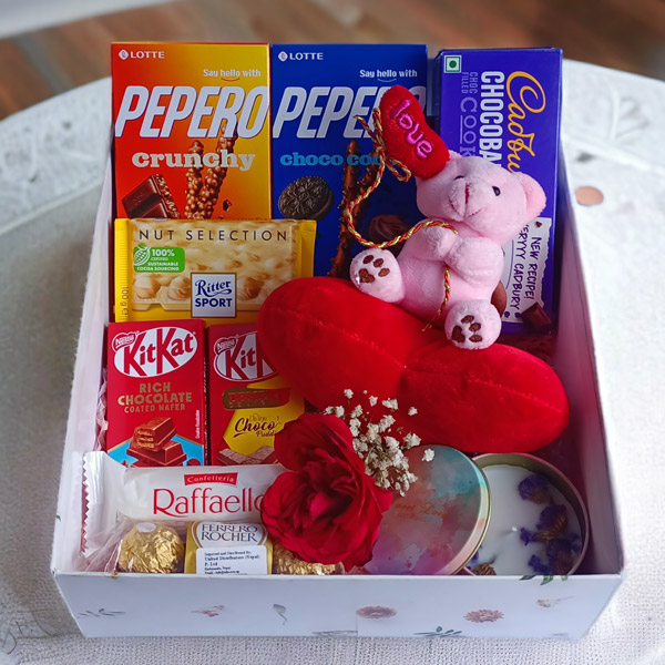 Delightful Chocolates With Teddy Gift Box | Gifts to Nepal | Giftmandu