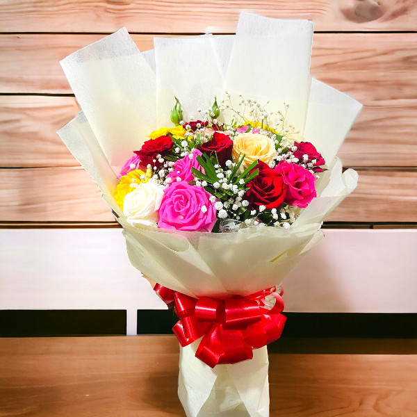 15 Mix Roses Bouquet Gifts to Nepal Giftmandu
