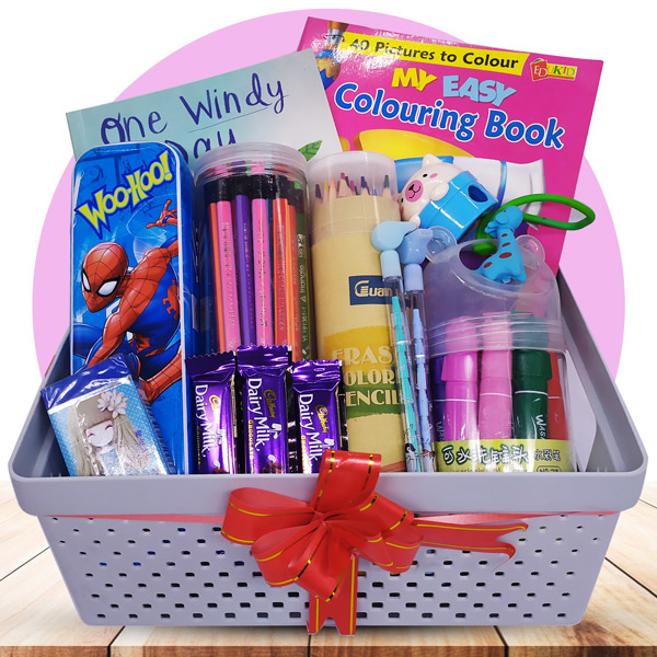 Stationery Gift Basket for Kid's Online Gifts to Nepal Giftmandu