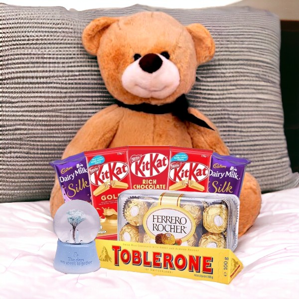 Teddy With Assorted Chocolates Gift Hamper | Gifts to Nepal | Giftmandu