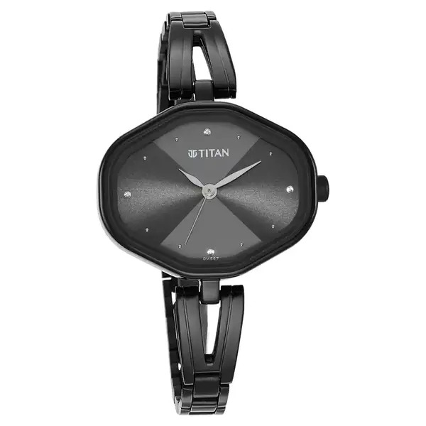 Titan Ladies Black Dial Metal Strap Watch 2680NM01 Gifts to Nepal