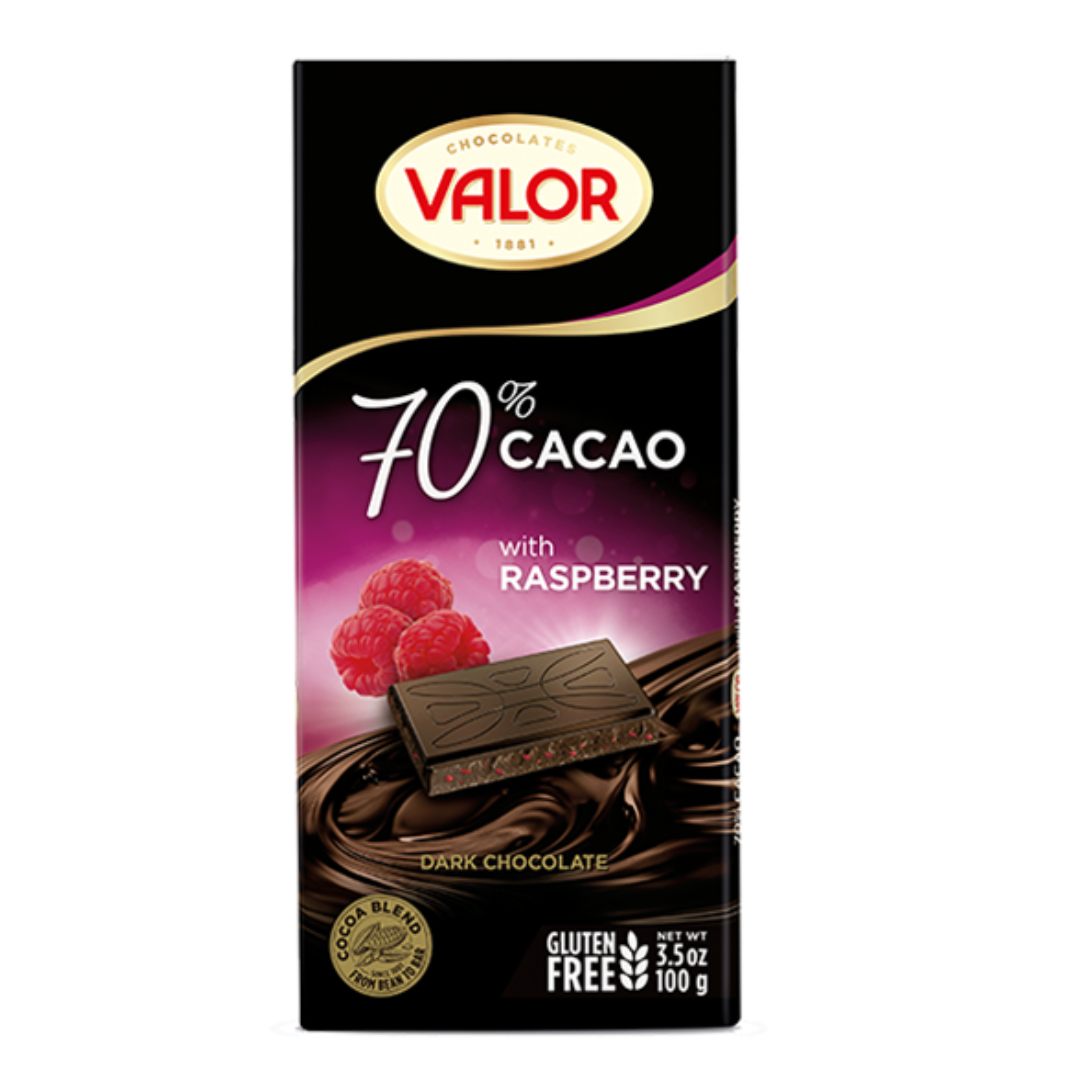 Valor 70% Cacoa with Raspberry Chocolate Bar-100g | Gifts to Nepal ...